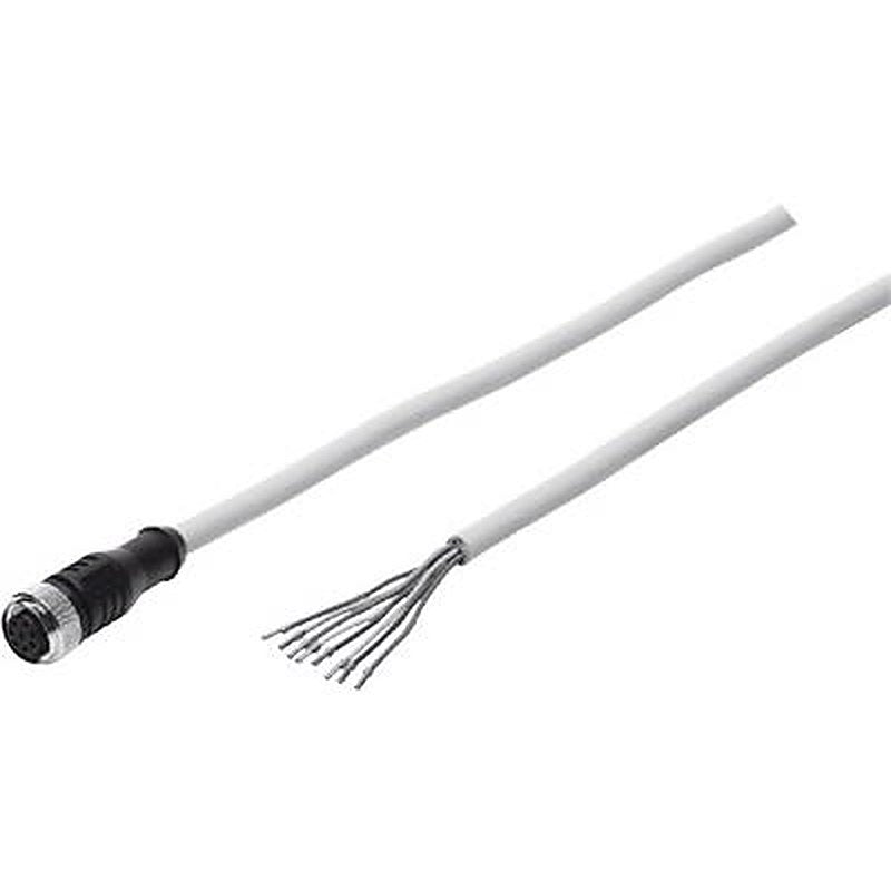 Festo Female 8 way M12, Straight to Unterminated Cable Assembly, 15 m