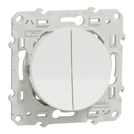 Schneider Electric Odace Series Push Button Switch, 2 Step, Flush, 22 mm Cutout, SPDT, IP21D 250 V ac