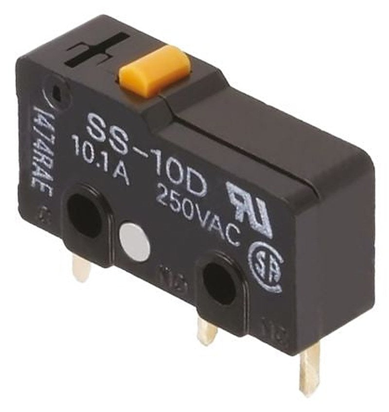 Omron Pin Plunger Micro Switch, Solder Terminal, 5A, 250 V ac, SPDT, IP40