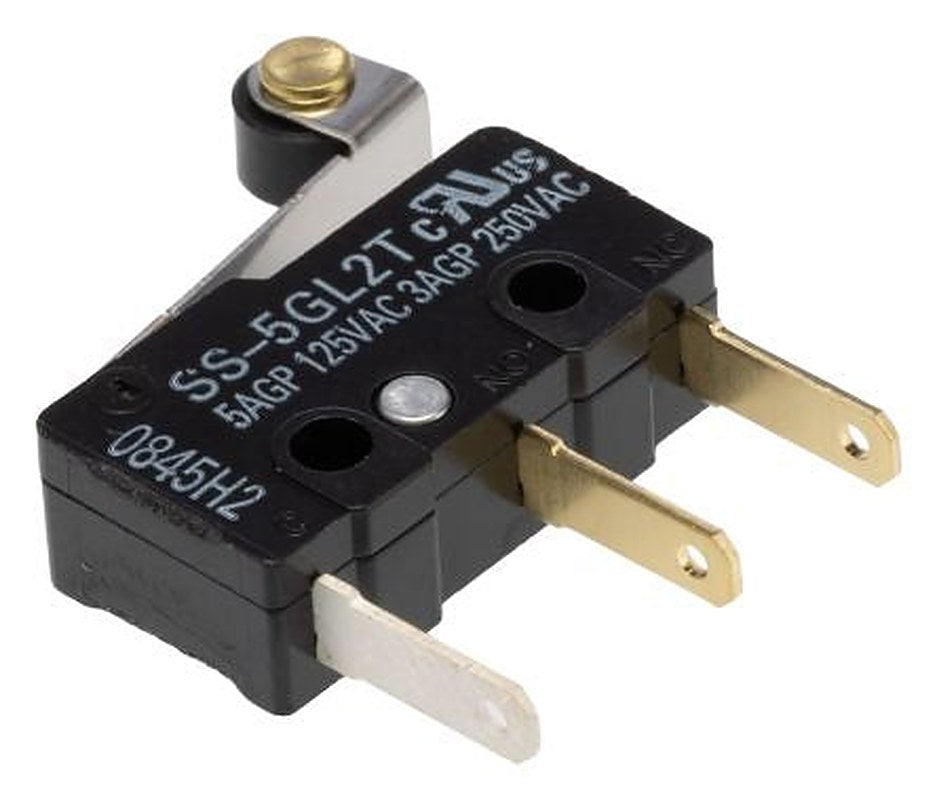 Omron Roller Lever Micro Switch, Tab Terminal, 5A, 250 V ac, 30 V dc, SPDT, IP40