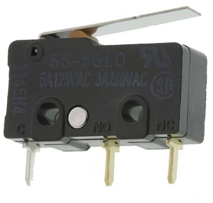 Omron Hinge Lever Micro Switch, PCB Terminal Terminal, 5A, 250 V ac, SPDT, IP40