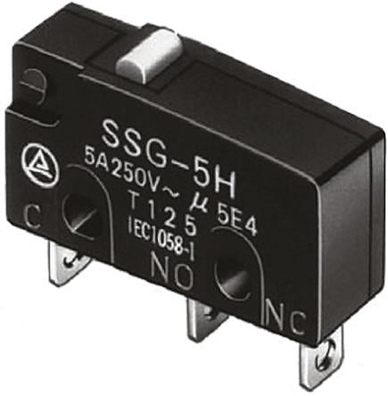 Omron Pin Plunger Subminiature Micro Switch, Solder Terminal, 5A, 250 V ac, 30 V dc, SPDT, IP40