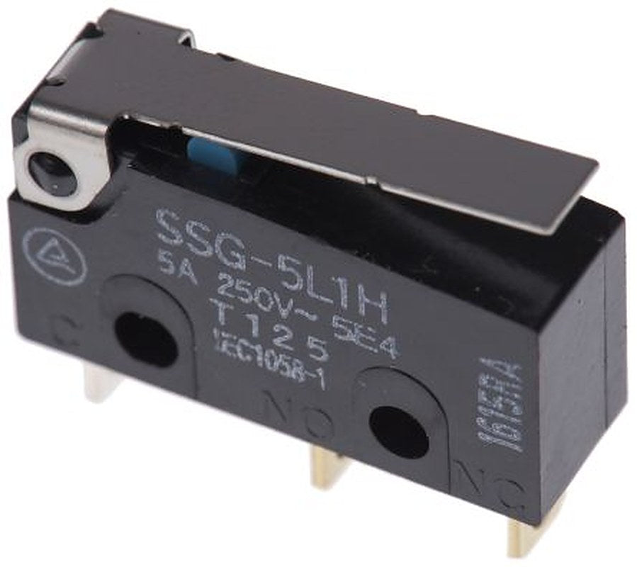 Omron Hinge Lever Subminiature Micro Switch, Solder Terminal, 5A, 30 V dc, SPDT, IP40