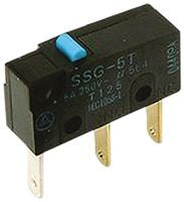 Omron Pin Plunger Subminiature Micro Switch, Quick Connect Terminal, 5A, 250 V ac, 30 V dc, SPDT, IP40