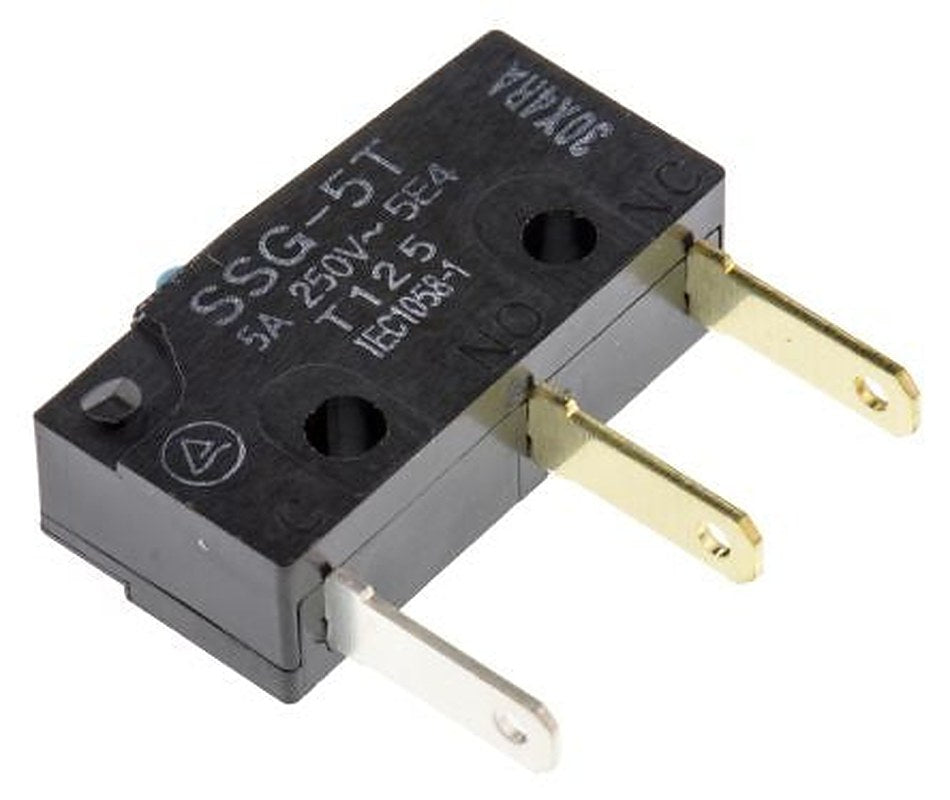 Omron Pin Plunger Subminiature Micro Switch, Tab Terminal, 5A, 250 V ac, 30 V dc, SPDT, IP40
