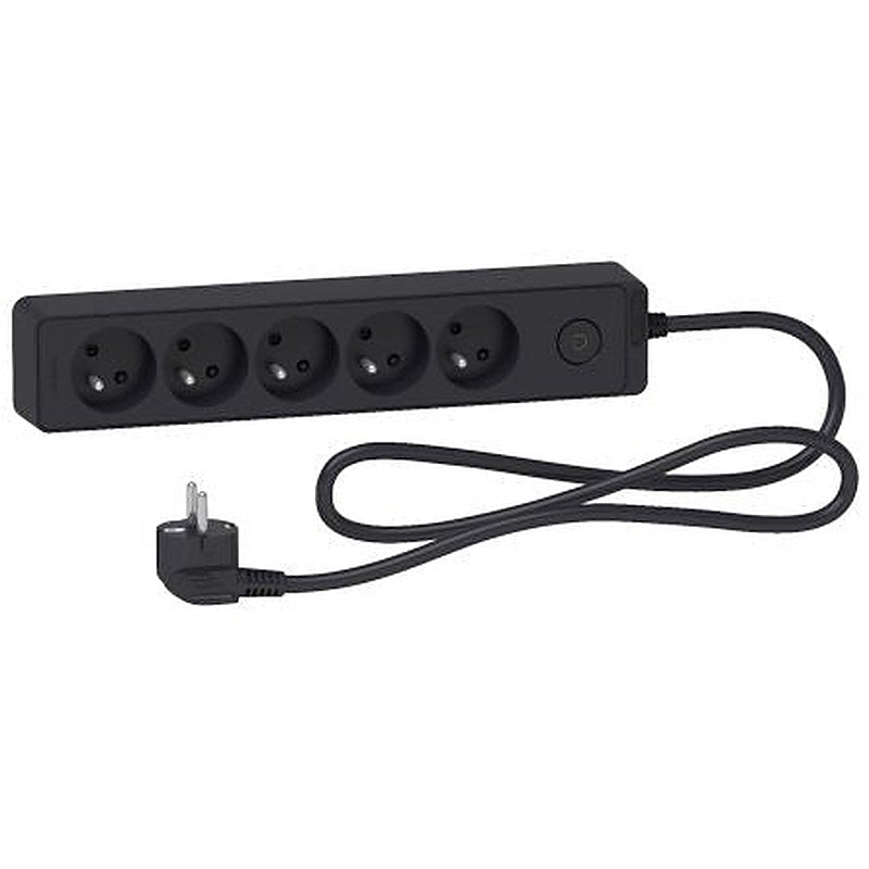 Schneider Electric French 2P 5 Gang Trailing Socket, 1.5m Cable, 16A, 250V