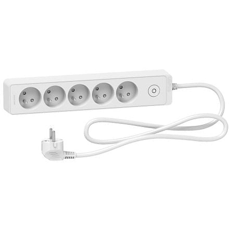 Schneider Electric French 2P 5 Gang Trailing Socket, 1.5m Cable, 16A, 250V