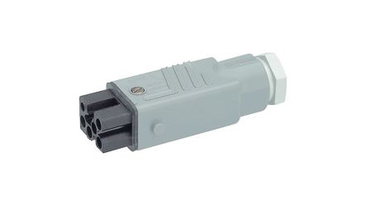 Hirschmann, ST IP54 Grey Cable Mount 5P+PE Straight Industrial Power Connector, 10A, 250V