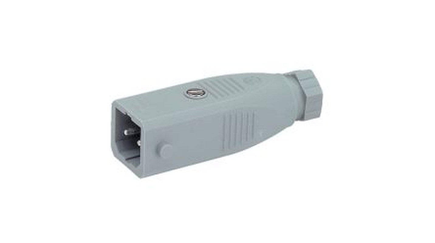 Hirschmann, ST IP54 Grey Cable Mount 2P+PE Straight Industrial Power Connector, 10A, 250V