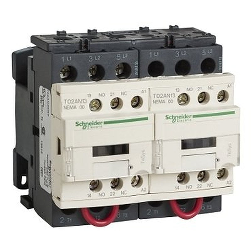 Contactor, Tesys N Contactors, reversing, 3P, 3phase, 9A, 2HP at 460VAC, NEMA size 00, 120VAC 50/60Hz coil, open (Contactor Tesys N Contactors) is a Schneider Electric product. Designed for reliable performance and long service life. Available across Iraq — contact us for pricing and delivery options.