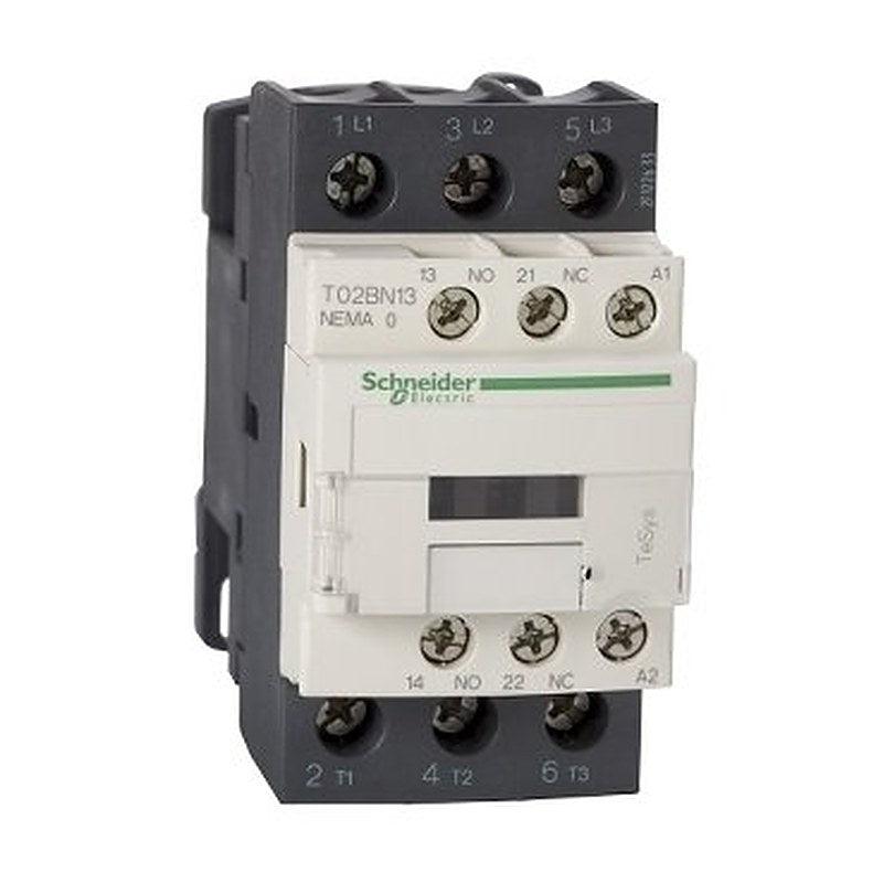 NEMA Contactor, TeSys N, nonreversing, Size 0, 18A, 5HP at 460VAC, 3 pole, 3 phase, 24VAC 50/60Hz coil, open (NEMA Contactor TeSys N) is a Schneider Electric product. Designed for reliable performance and long service life. Available across Iraq — contact us for pricing and delivery options.