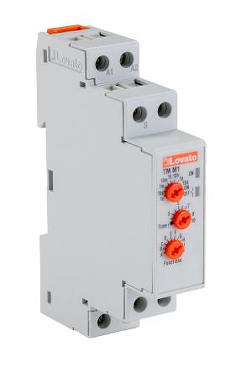 Lovato TMM 1 Series DIN Rail Timer Relay, 2-Contact, 12 to 240 V dc 12V ac, 240 V ac, 0.1 s to 10 Days,
