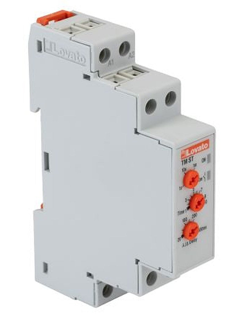 Lovato TM ST Series DIN Rail Timer Relay, 2-Contact, 24 to 48 V dc 380V ac, 440 V ac, 0.1 s to 10 min, 1-Function, DPST