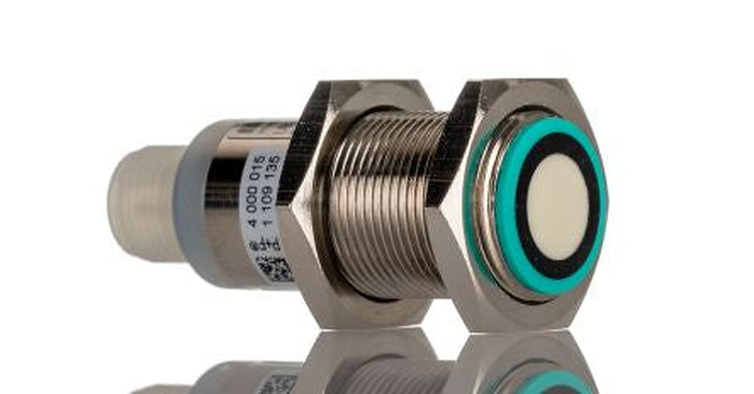 Pepperl + Fuchs UB300-18GM40-E5-V1 Threaded Barrel Ultrasonic Proximity Sensor, M18 x 1 300 mm 200mA PNP 3V 30 V dc