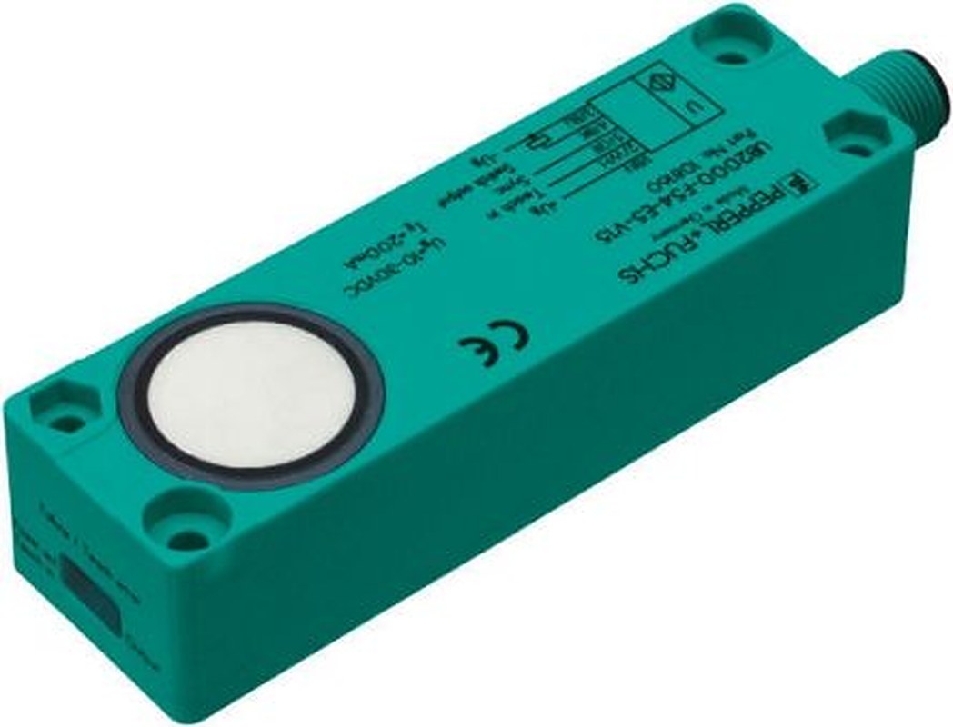Pepperl + Fuchs UB500-F54-E5-V15 Block Ultrasonic Proximity Sensor, M12 x 1 500 mm 200mA PNP 30V 30 V dc