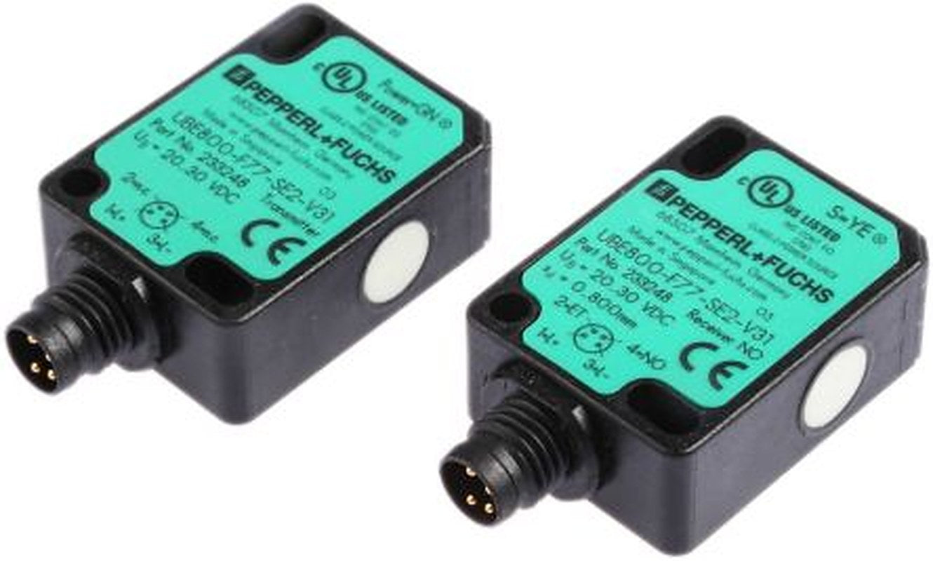 Pepperl + Fuchs UBE800-F77-SE2-V31 Block Ultrasonic Proximity Sensor, M8 x 1 800 mm 200mA PNP 30V 30 V dc