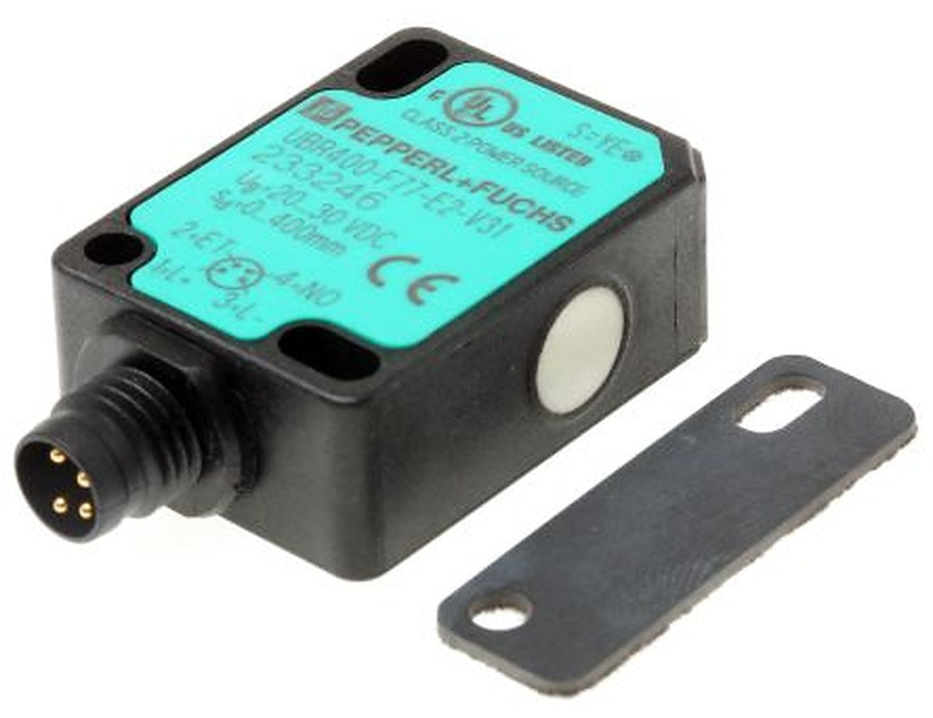 Pepperl + Fuchs UBR400-F77-E2-V31 Block Ultrasonic Proximity Sensor UBR400, M8 x 1 400 mm 200mA PNP 30V 30 V dc
