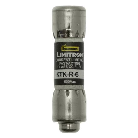 Eaton 6A F Melamine Cartridge Fuse, 10 x 38 mm