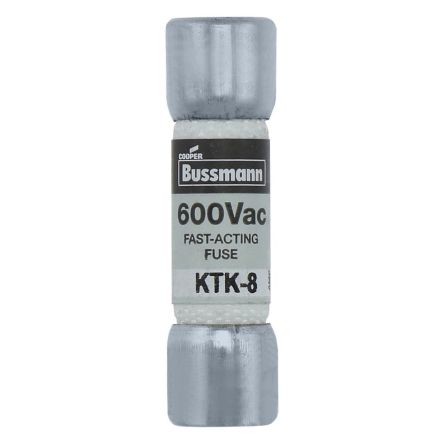 Eaton 8A F Melamine Cartridge Fuse, 10 x 38 mm