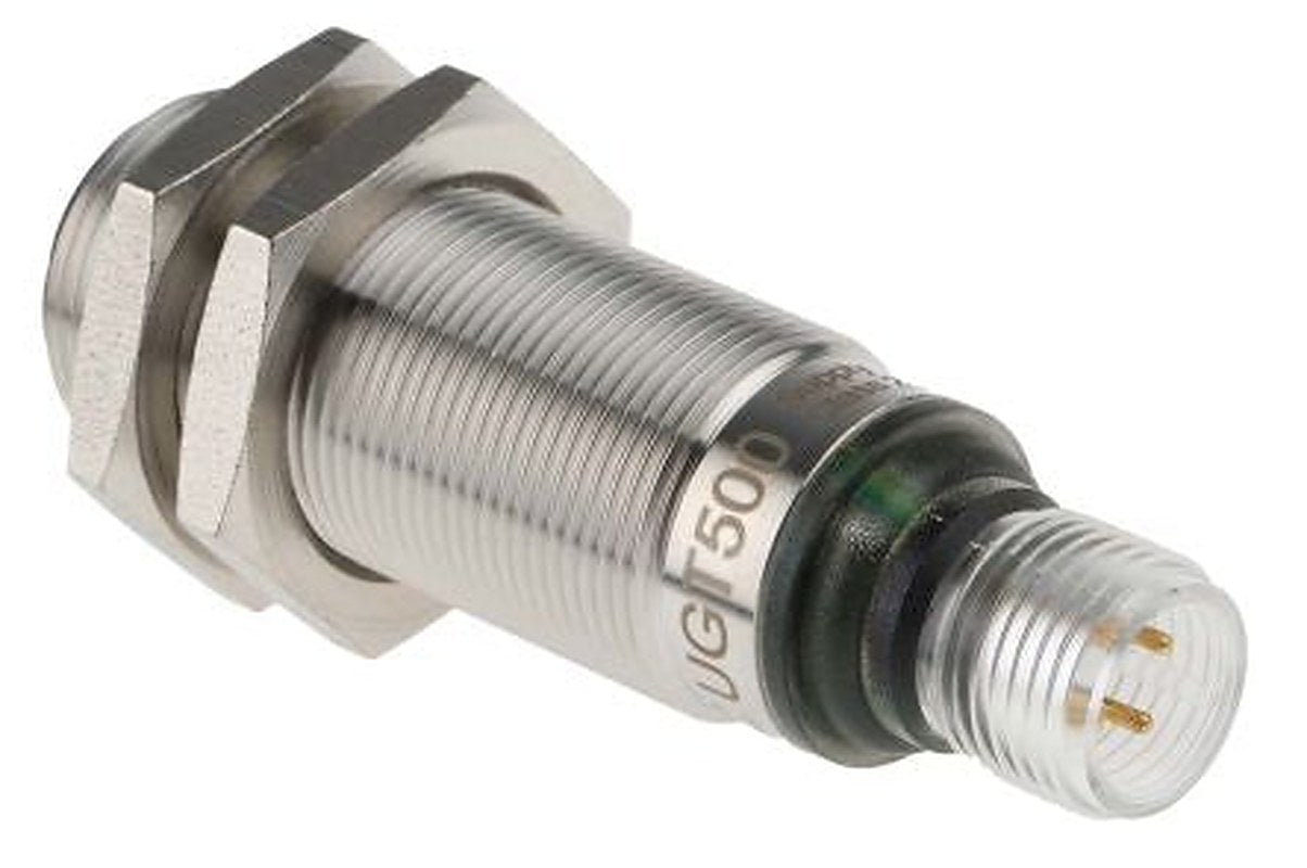 ifm electronic UGT500 Threaded Barrel Ultrasonic Proximity Sensor UGT500, M18 x 1 300 mm 100mA PNP 3V 30 V dc