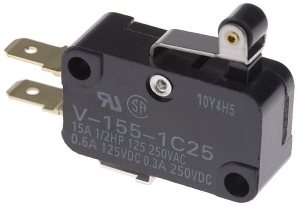 Omron Short Roller Lever Micro Switch, Tab Terminal, 15A, 250 V ac, SPDT, IP40
