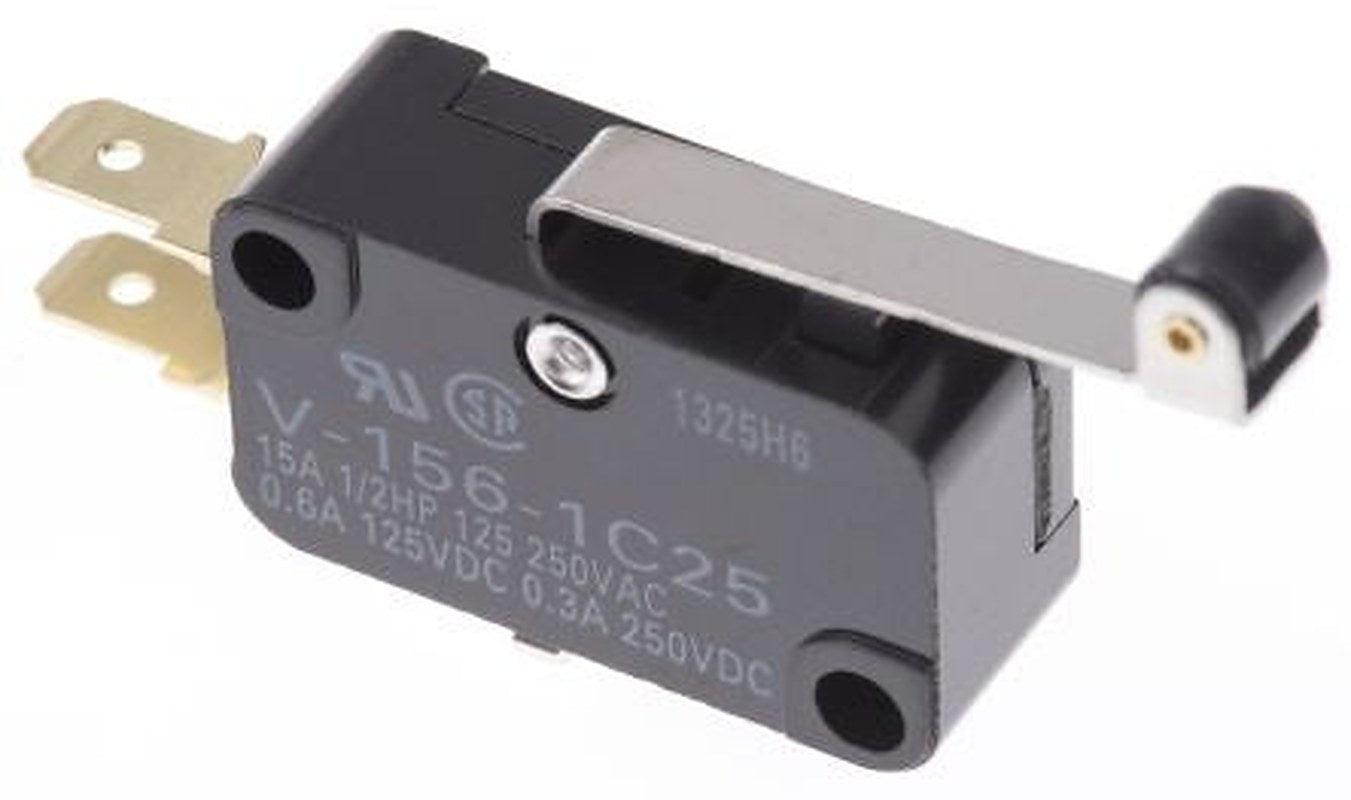 Omron Roller Lever Micro Switch, Tab Terminal, 15A, 250 V ac, SPDT, IP40