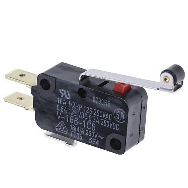 Omron Hinge Roller Lever Micro Switch, Quick Connect Terminal, 16A, 250 V ac, SPDT, IP40