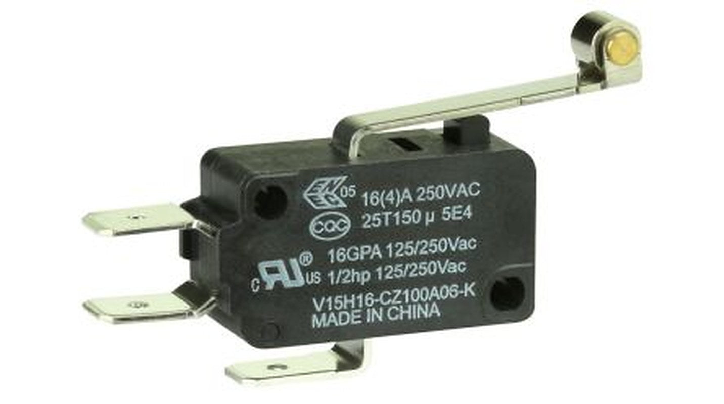 Honeywell Long Roller Lever Micro Switch, Quick Connect Terminal, 16 A, 250 V ac, 1 CO