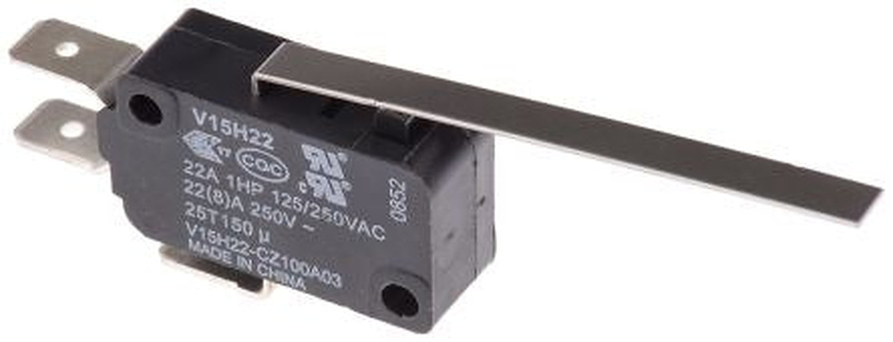 Honeywell Long Straight Lever Micro Switch, Quick Connect Terminal, 22A, 250 V ac, SPDT, IP67