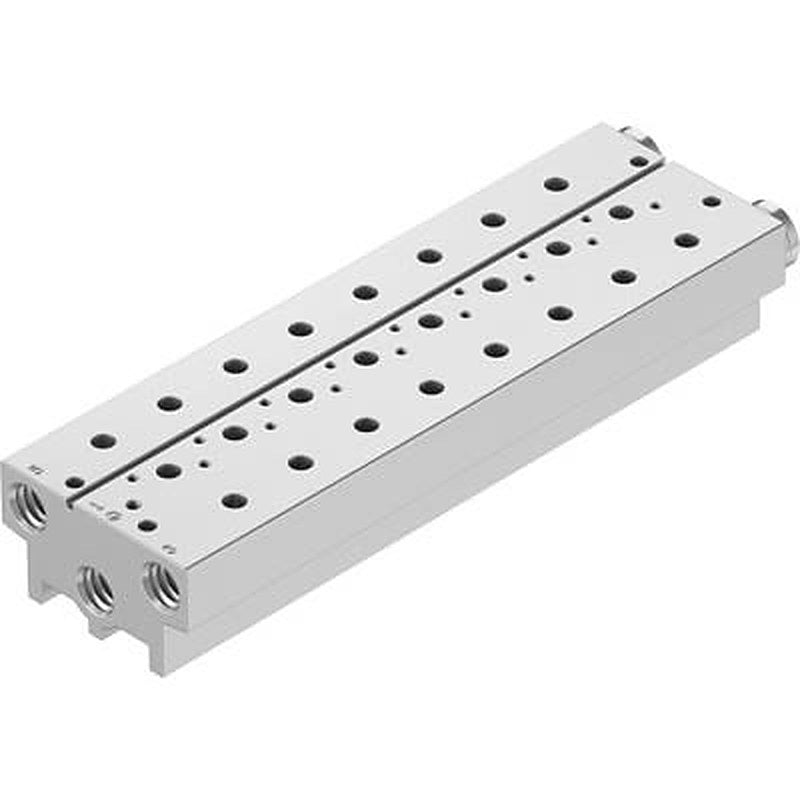 Festo VABM-B10 series 8 station NPT Manifold for use with Solenoid And Pneumatic Valve, 576435