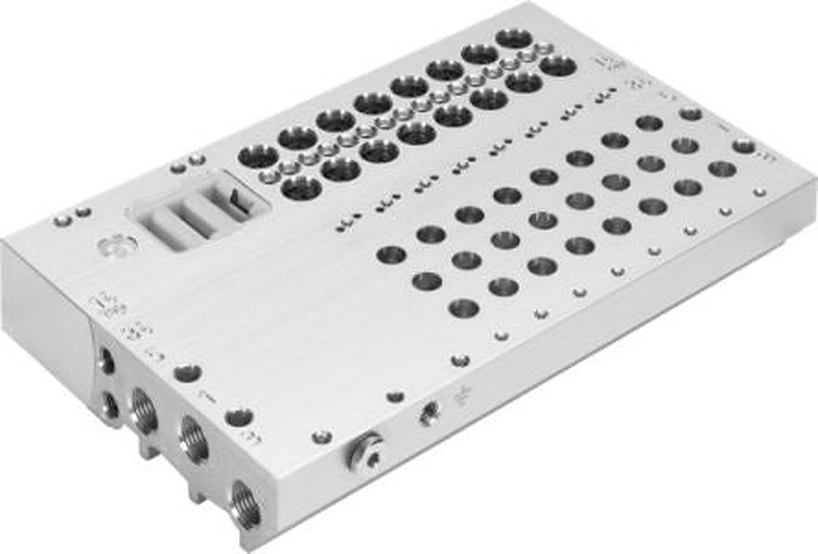 Festo VABM-B10 series 6 station NPT Manifold for use with Solenoid And Pneumatic Valve, 8026408