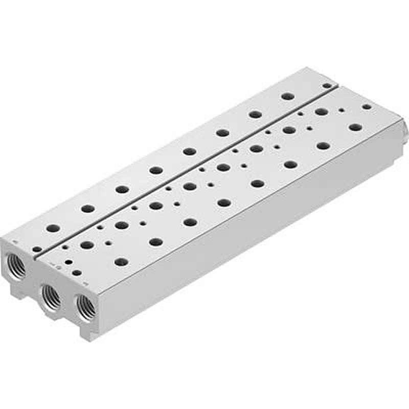 Festo VABM-B10 series 10 station NPT Manifold for use with Solenoid And Pneumatic Valve, 8026394