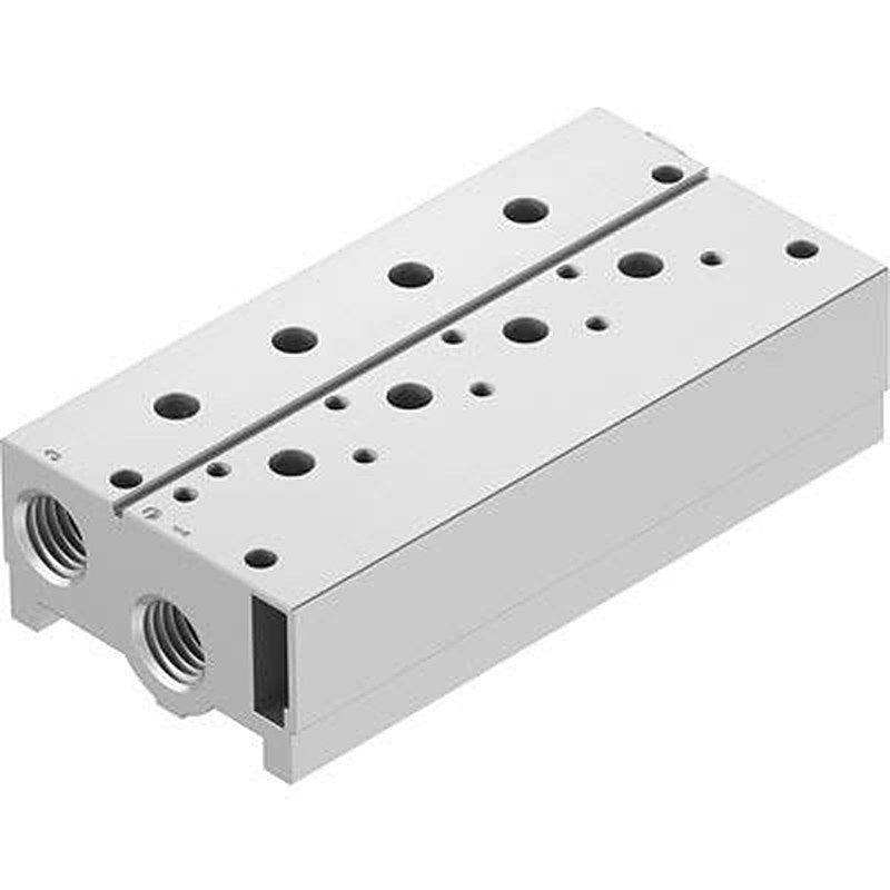 Festo VABM-B10 series 4 station NPT Manifold for use with Solenoid And Pneumatic Valve, 8026424