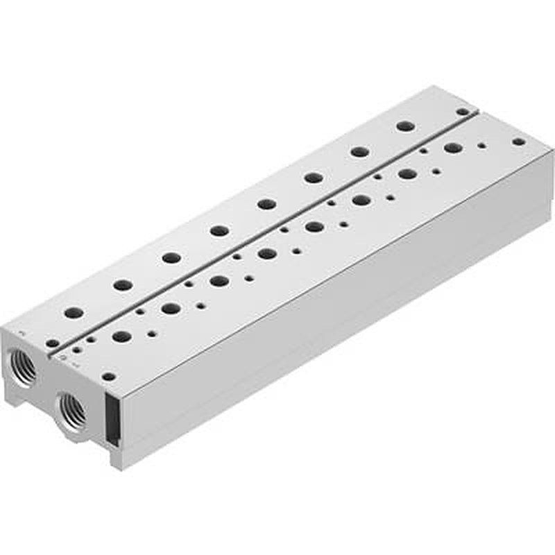 Festo VABM-B10 series 7 station NPT Manifold for use with Solenoid And Pneumatic Valve, 8026427