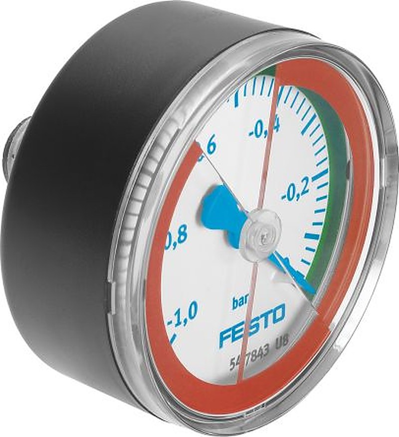 Festo R 1/4 Threaded Pressure Gauge, 63 mm, 0 bar