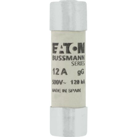 Eaton 12A Ceramic Cartridge Fuse, 14 x 51 mm