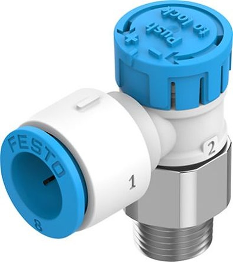 Festo Rotary Knob Pneumatic Manual Control Valve VFOE Series, R R 1/8, VFOE-LS-T