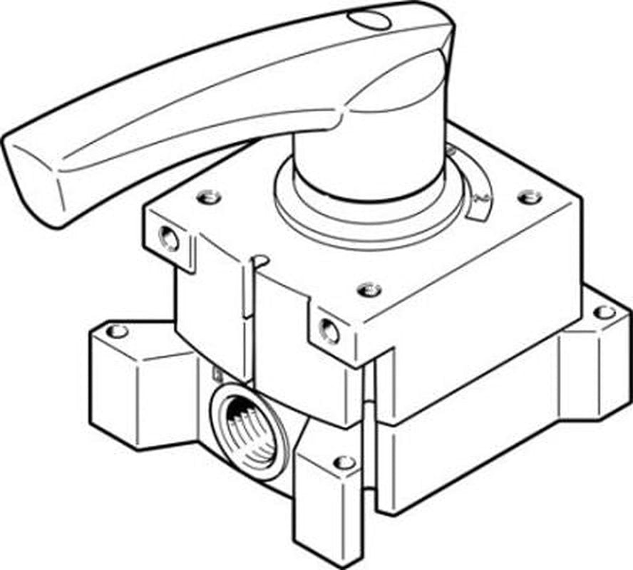 Festo Rod Lever Pneumatic Manual Control Valve VHER Series, G G 1/4, 3514710