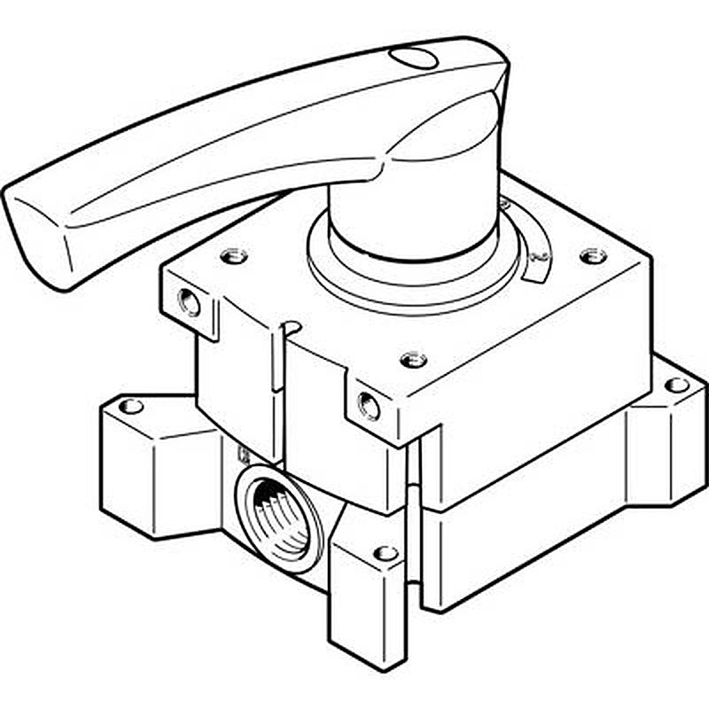 Festo Manual Pneumatic Manual Control Valve VHER Series, NPT 1/2 in NPT, 3192087