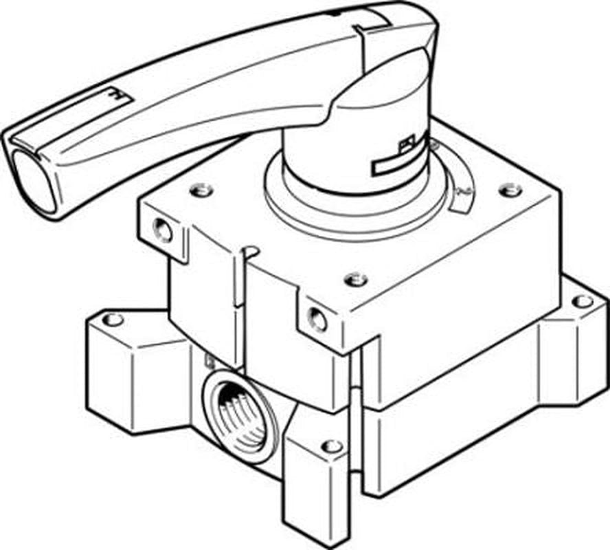 Festo Rod Lever Pneumatic Manual Control Valve VHER Series, G 1/2 in, 3192074