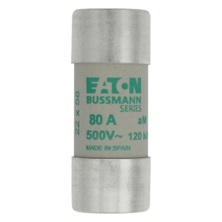 Eaton 80A AM Ceramic Cartridge Fuse, 22 x 58 mm