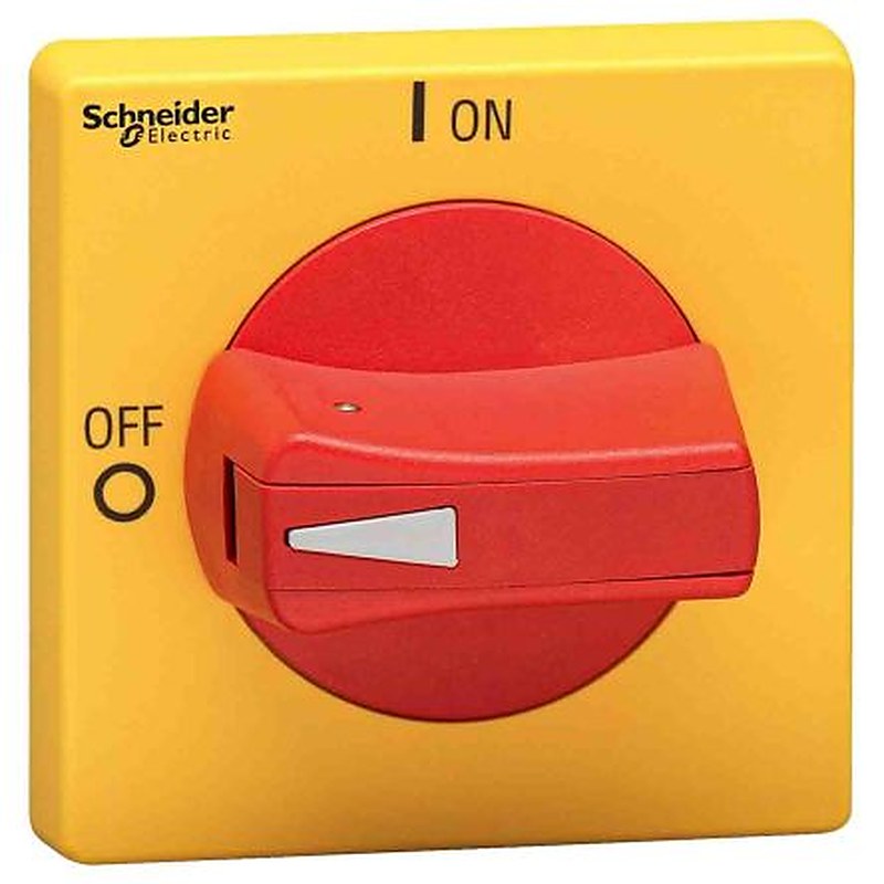 Schneider Electric Red, Yellow Rotary Handle, 2.56 in, TeSys Series