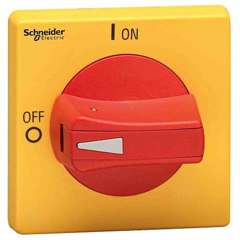 Schneider Electric Red, Yellow Rotary Handle, 2.56 in, TeSys Series