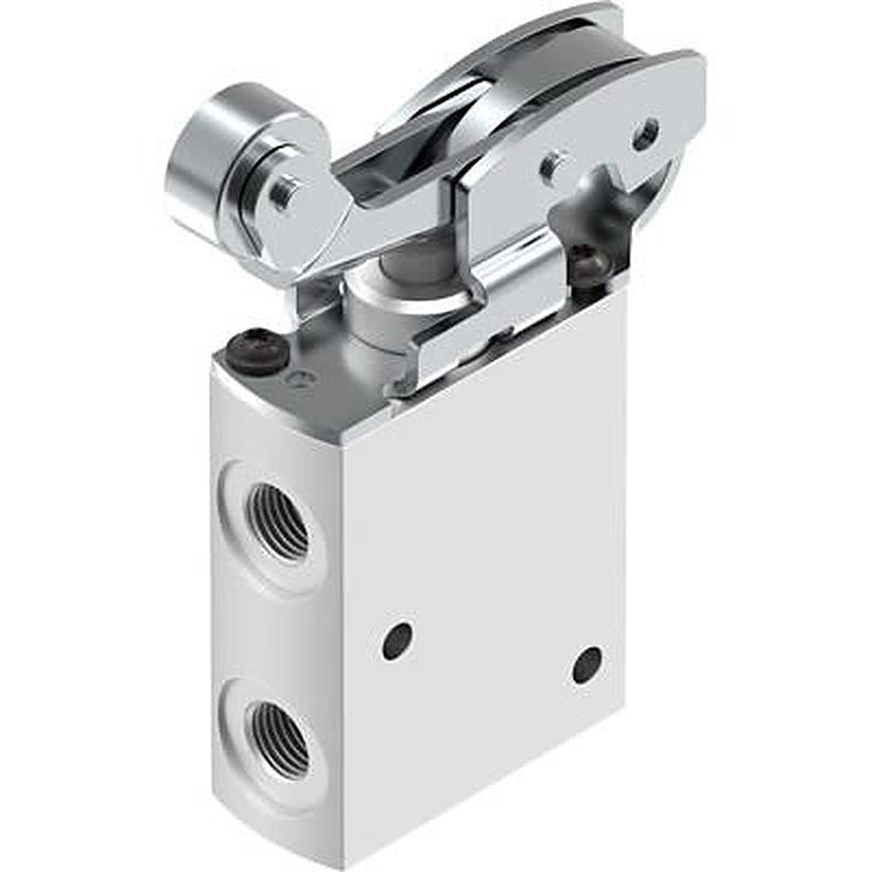 Festo Roller Lever Pneumatic Manual Control Valve VMEF Series, NPT 1/8 in NPT, 8047098