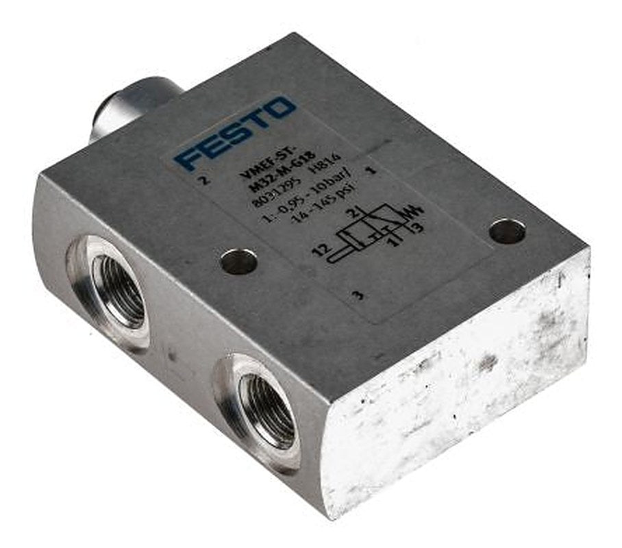 Festo Plunger Pneumatic Manual Control Valve VMEF Series, G G 1/8, 8031295