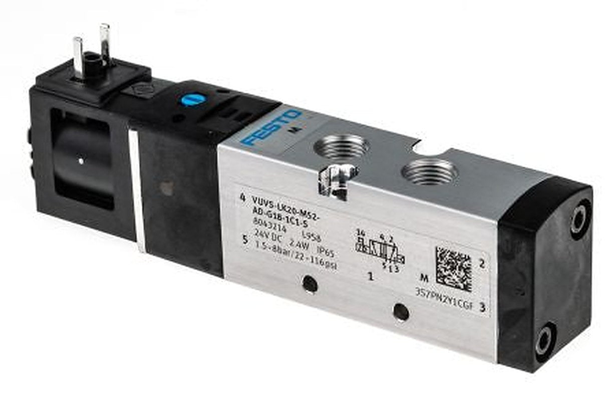 Festo Solenoid Valve - 5/2 Solenoid/Spring G VUVS  Series 24V dc