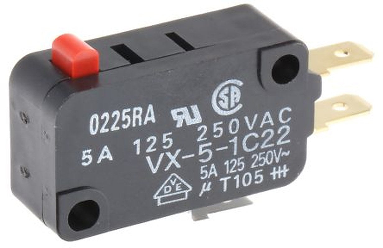 Omron Pin Plunger Micro Switch, Tab Terminal, 5A, 250 V ac, SPDT, IP40