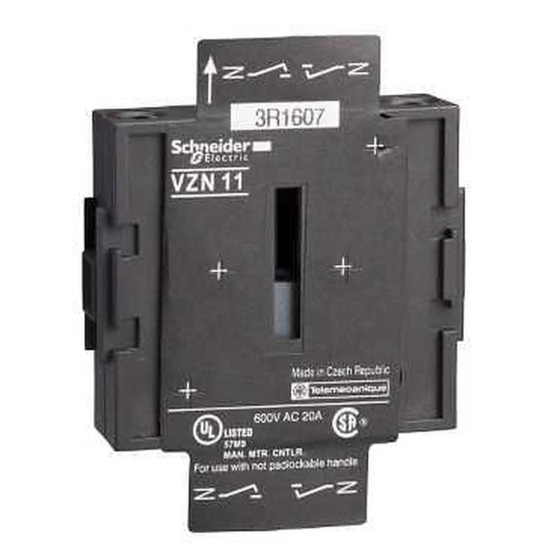 Schneider Electric Auxiliary Contact, 1 Contact, 1 NO, TeSyS Vario, Side, 20 A, 690V, VZN11