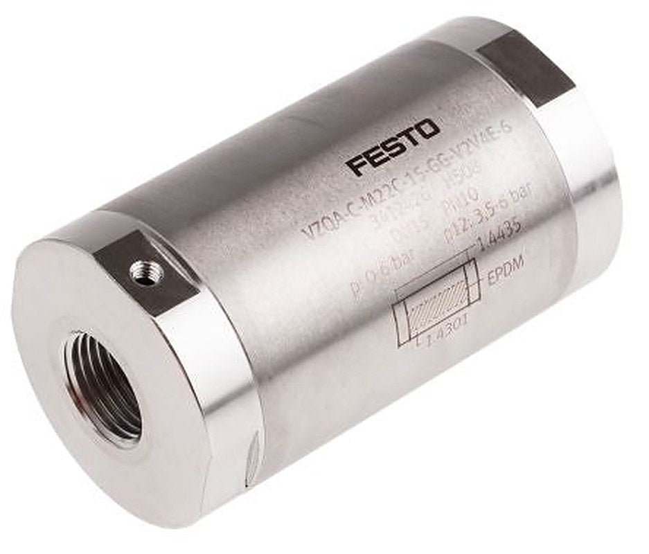 Festo VZQA Series Pinch Valve Pinch Valve, 3412426, Inlet Female, Threaded Female, Outlet Female Threaded Female