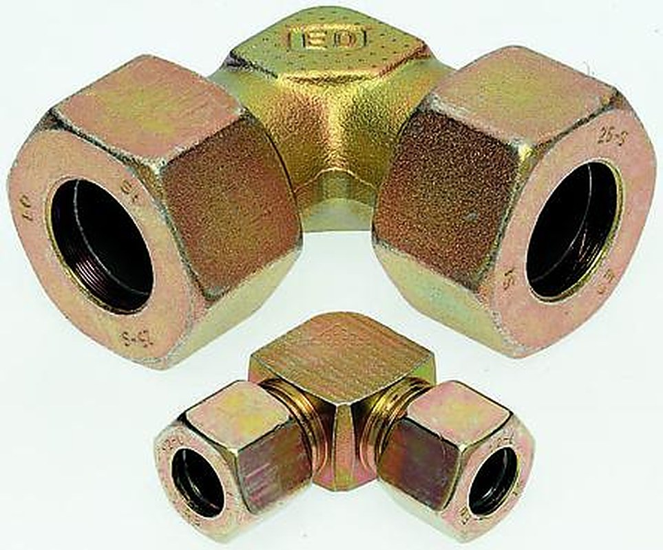 Parker W06LCF Hydraulic Fitting, 90 °, Steel, 6 mm Hose ID